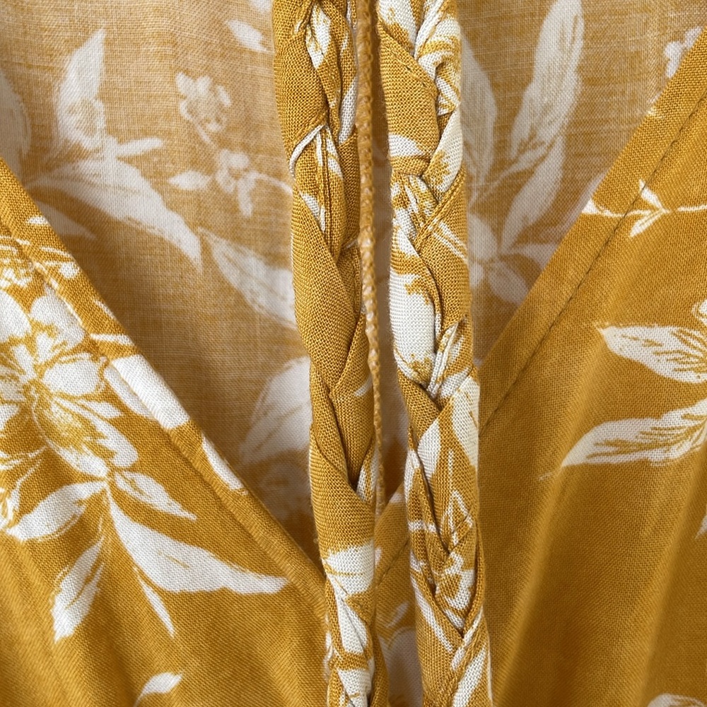 Mustard Seed Yellow (W/ POCKETS) and White Floral Sundress (small) - Picture 9 of 12